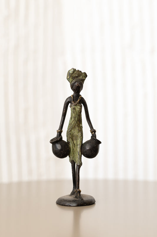 "Water Carrier" Bronze Sculpture (Green)