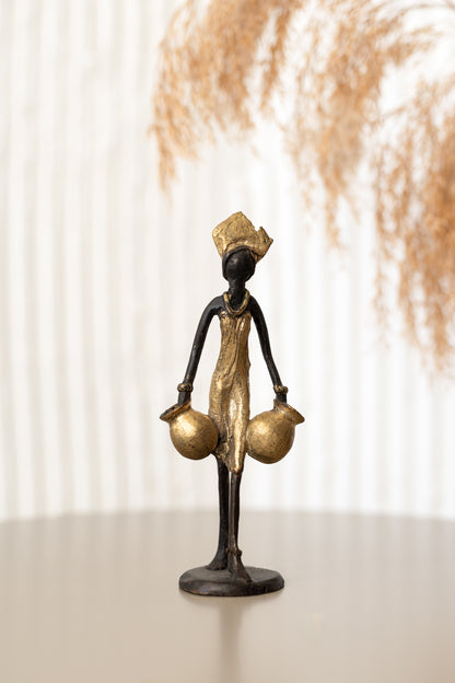 "Water Carrier" Bronze Sculpture (Gold)